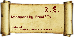 Krompaszky Rabán névjegykártya